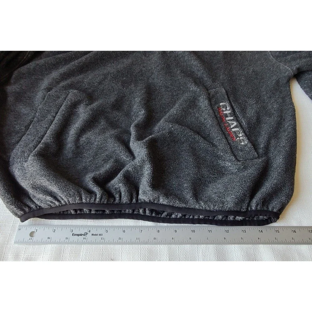 Vintage Chaps Ralph Lauren Fleece Pullover Mens Large Gray Snap Neck